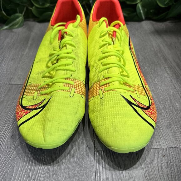 Nike Vapor 14 Academy FG/MG Volt Crimson Soccer Cleats CU5691-760 Sz 11.5 main image 4